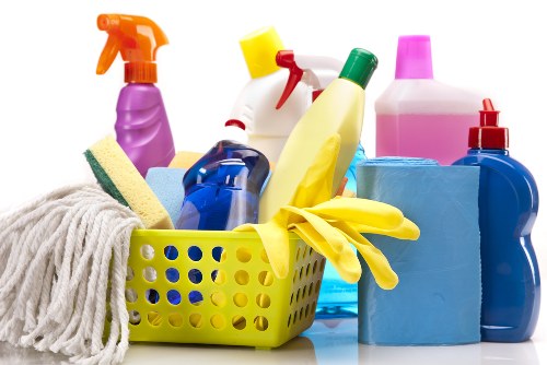 Experienced carpet cleaners restoring a residential carpet